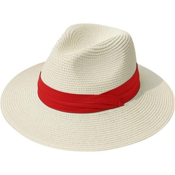 Women Wide Brim Straw Panama Roll Up Hat